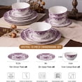 thumbnail image 5 of Vesteel 12 Pieces Bowls and Plates Set, Floral Ceramic Dinnerware Set for 4, Porcelain Tableware Dishes Set for Kitchen, Dining, Microwave & Dishwasher Safe, Vintage Purple, 5 of 10