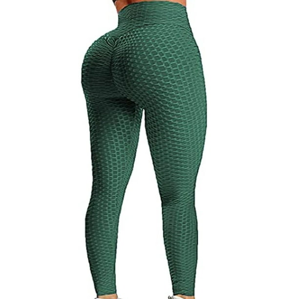 Fittoo Tiktok Leggings Sexy Women Booty Yoga Pants High Waisted Ruched Butt Lift Texture