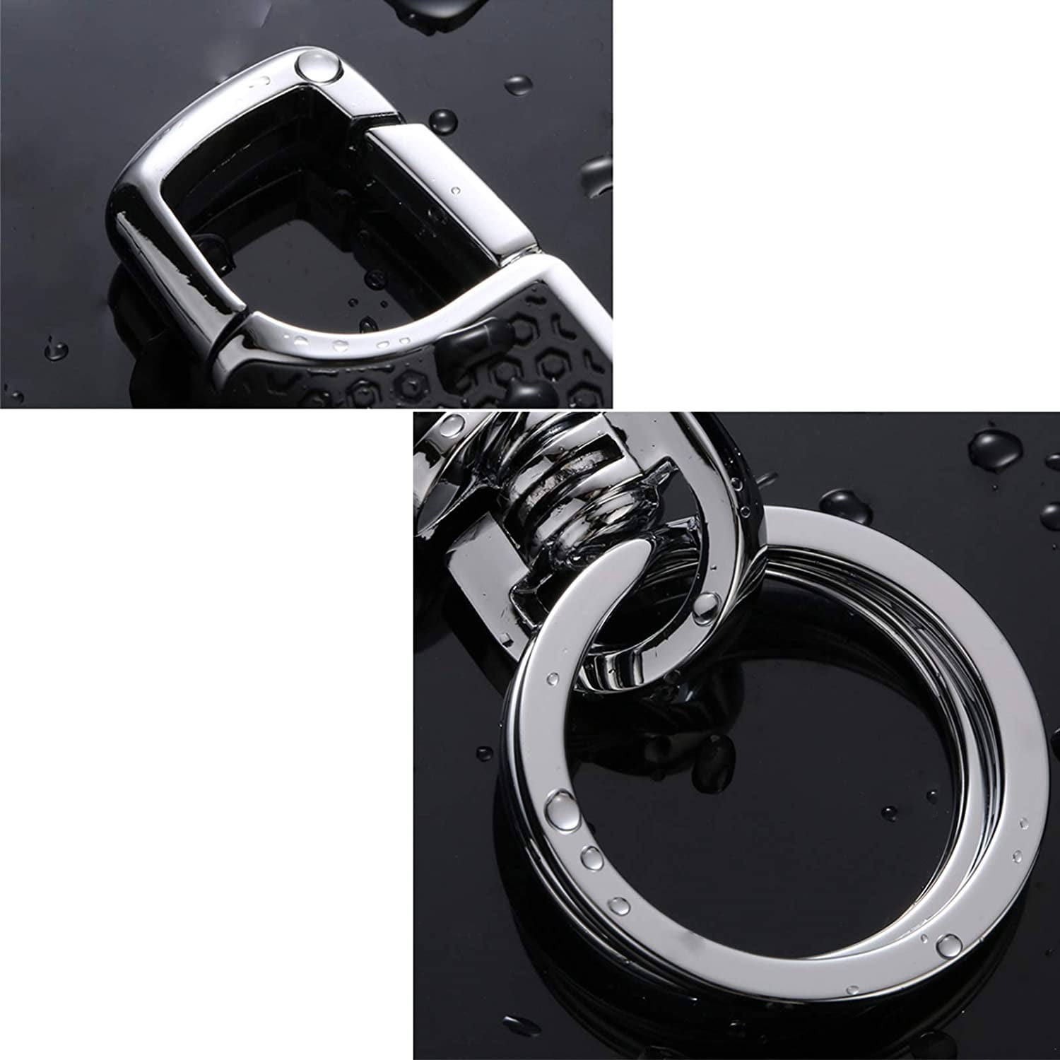 6 Pcs Key Chain with Heavy Duty Car Keychain for Men and Women - Black