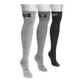 thumbnail image 3 of MUK LUKS Women's 3 Pair Buckle Cuff OTK Socks, 3 of 3
