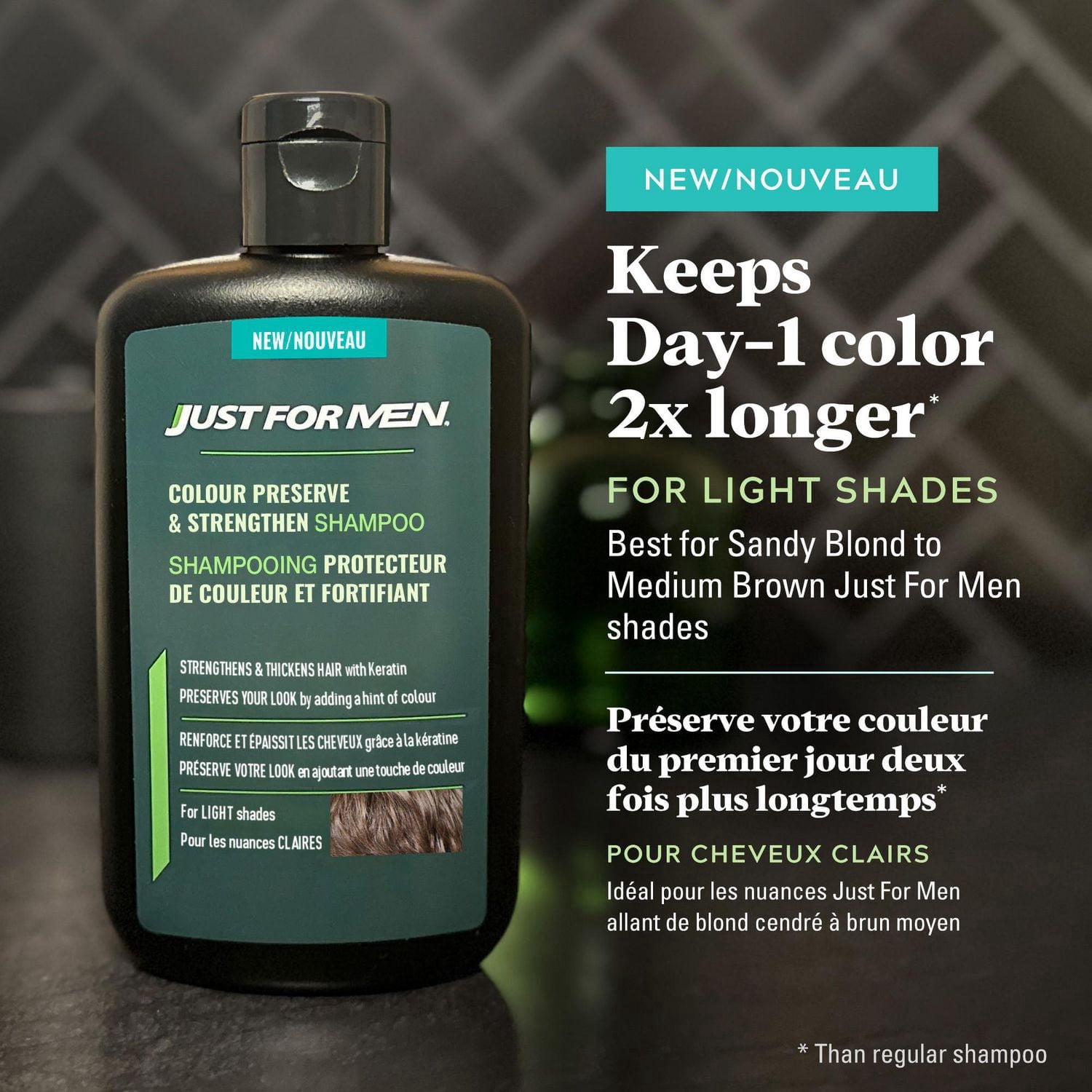 Just for Men Colour Preserve and Strengthen Shampoo for Light Shades