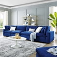 thumbnail image 1 of Modway Commix Down Filled Overstuffed Performance Velvet 4-Seater Sofa in Navy, 1 of 10