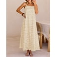thumbnail image 3 of Merokeety Womens Summer Spaghetti Maxi Dress Sleeveless Floral Lace Eyelet Beach Sundress Apricot m, 3 of 6