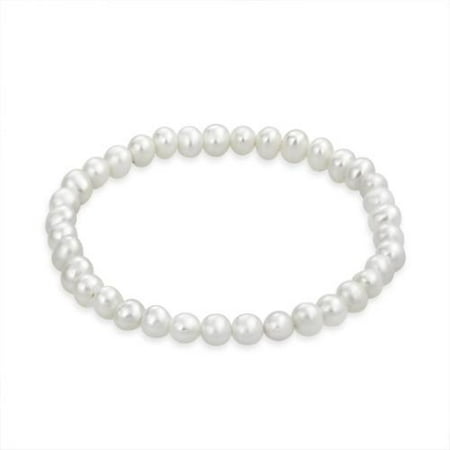 Bling Jewelry Flower Girls Wedding Cultured Pearl Stretch Bracelet