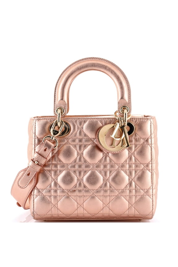 Pre-Owned My ABCDior Lady Dior Bag Metallic Cannage Quilt Leather by Rebag By Rebag
