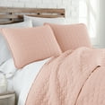 thumbnail image 5 of Southshore Fine Linens Oversized Quilt Bedding Set lightweight, bedspread 3-Piece, two matching shams, Pastel Pink, King / California King, 5 of 6