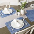 thumbnail image 5 of Contemporary Home Living Rectangular Tweed Placemats - 19" - Navy Blue - Set of 6, 5 of 6