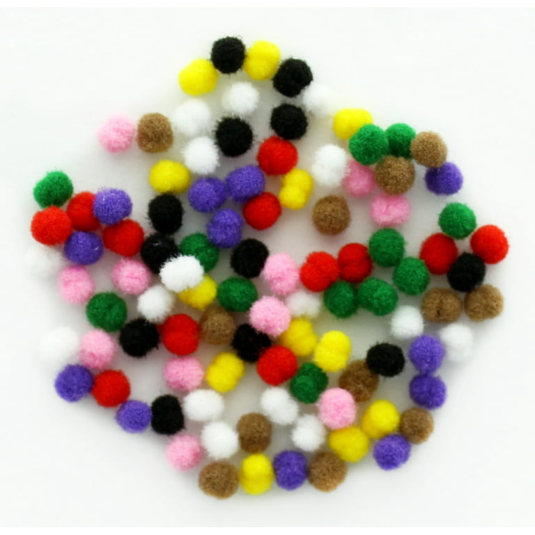 Essentials by Leisure Arts Pom Poms - Multi-Colored - 1.5 - 15 piece pom  poms arts and crafts - colored pompoms for crafts - craft pom poms - puff  balls for crafts