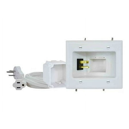 DataComm Electronics - Recessed Pro-Power Kit with Straight Blade Inlet - White