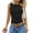 Black, variant on Staron Women's Polka Dot Tank Top Sleeveless Round Neck Fitted Casual Party Vacation Blouse, Blue XXL