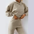thumbnail image 5 of BLOCLOALO 2 Piece Lounge Set Long Sleeve Pullover Hoodie Sweatshirts Casual Solid Short Hoodie Trousers Sports Suit Sweatpants and Sweatshirt Set Plus Size Workout Sets Trendy Lounge Sets Yellow S, 5 of 8