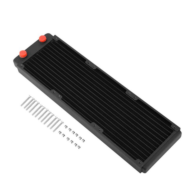 Cateissary Intercambiador de calor líquido de refrigeración por agua del ordenador del disipador de calor del radiador de cobre (360 mm) Computadoras y accesorios