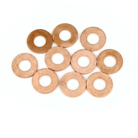 Copper Crush Washer Flat Sealing Gasket Ring Spacer for Car 10 x 20 x 1.5mm 10pcs