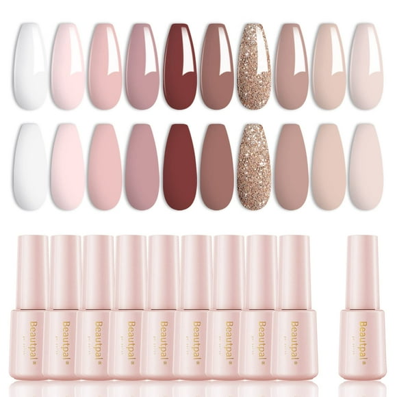 Set de esmaltes de uñas en gel Larvall Beautpal Nude 10 colores