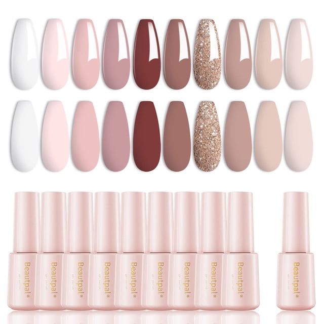Set de esmaltes de uñas en gel Larvall Beautpal Nude 10 colores