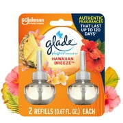 Glade PlugIns Air Freshener Refills, Hawaiian Breeze, Infused with Essential Oils, 0.67 oz, 2 Count