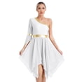 thumbnail image 3 of Raenseen Costume de Danse pour Femmes Superposition Tunique Sequins Culte Lyrisme Danse Robe Blanche TTG, 3 of 6