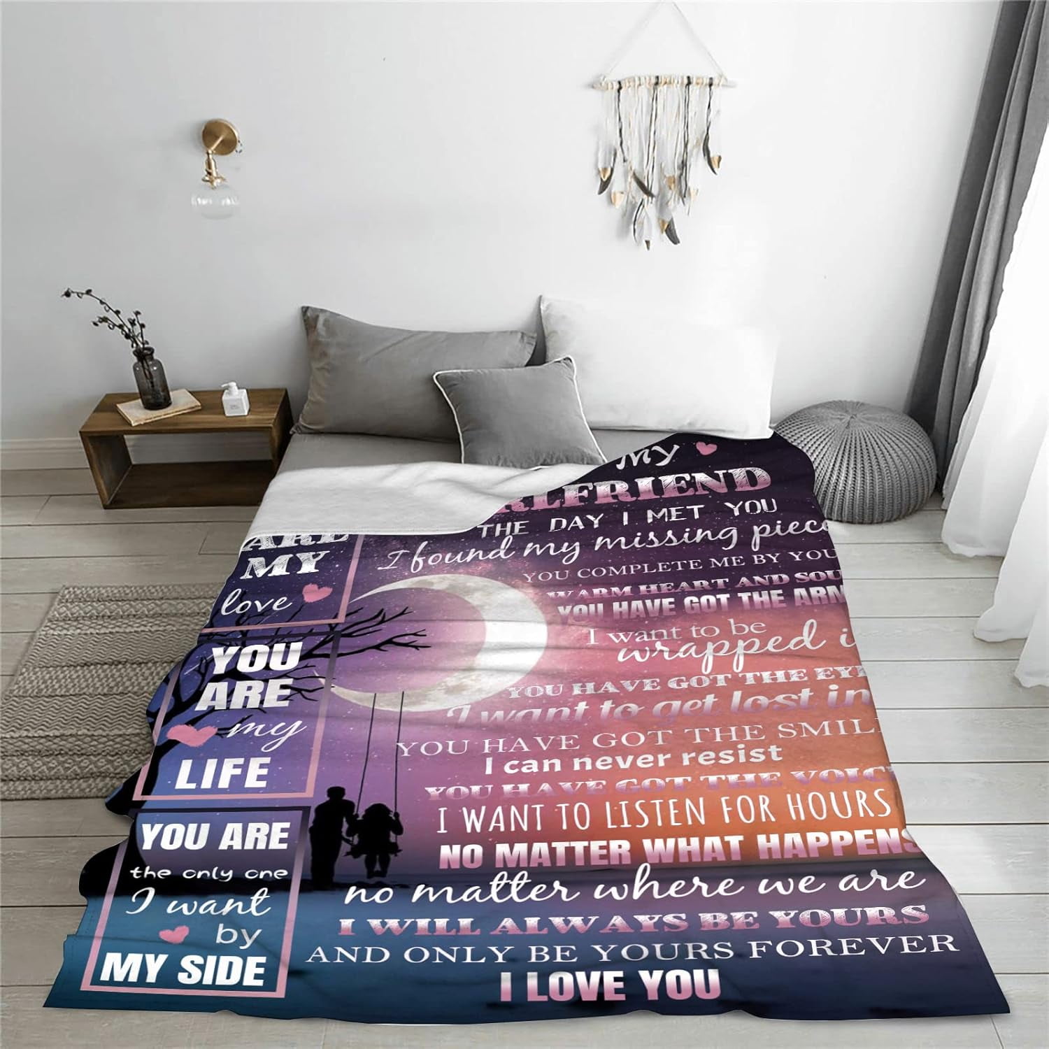 Girlfriend Blanket-I Love You Blanket to Girlfriend-Gifts for Girlfriend-Romantic Anniversary Birthday for Her Throw Blanket 60" x50