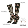thumbnail image 4 of Naloa Paisley6 Thigh High Socks Extra Long Stretchy Sock Women Over Knee High Opaque Stocking Daily Wear, 4 of 6