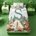 thumbnail image 3 of meiyoeat Cartoon Rv Country Style Twin Sheets For Boys,Rustic Letter S Print Bedding,3-Piece,1 Fitted Sheet and 1 Pillowcase, 3 of 6
