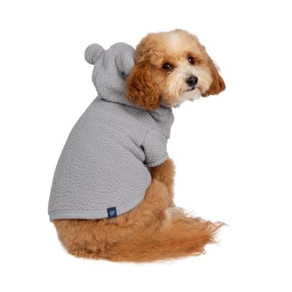 Gap Pet, Dog Clothes, Recycled Gray Sherpa Bear Ear Pet Hoodie