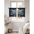 thumbnail image 4 of Summer Ocean Sheer Curtains 45 Inch Long 2 Panels, White Lighthouse Bright Moon Coastal Landscape Light Filtering Rod Pocket Curtains, Sheer Voile Drapes for Living Room Bedroom, 52"x45", 4 of 8