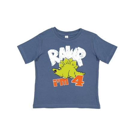 

Inktastic RAWR I m 4! Baby Stegosaurus Gift Toddler Boy or Toddler Girl T-Shirt