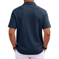thumbnail image 5 of OIOLOYJM Mens Short Sleeve Polo Shirts Quick Dry Casual Lightweight Work Golf Shirts Breathable Classic Fit Soft Workout T-Shirt Navy L, 5 of 8