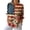 Wine, variant on Women's American Flag Shirt USA Flag Print Long Sleeve V Neck Button-Down Blouse Summer Casual Loose Patriotic Tops