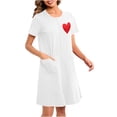 thumbnail image 6 of Tnhcen Women's Valentine's Day Long Nightgown Polyester Spandex Double Brushed Soft Comfortable Zipper Front Pocket Heart Print Pajama Sleepwear Dress M-2XL, 6 of 6