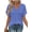 Enamel Blue, variant on Deep V Neck Womens Tops Curved Hem Shirts for Women Fashion Trendy Blouses Casual Loose Fit Tees Tops