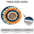 thumbnail image 6 of Orange Blue Tie Dye Spiral Pattern Round Fitted Tablecloth with Elastic Edge,Dining Table Cover Waterproof,Outdoor Round Tablecloth for Camping,Dining,Indoor and Outdoor, 6 of 7
