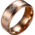 thumbnail image 1 of UBIUO 8mm The Legend of Zelda Triforce Ring, Stainless Steel Matte Finished Bands - -, 1 of 4