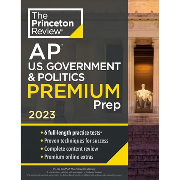 Pre-Owned Princeton Review AP U.S. Government & Politics Premium Prep, 2023: 6 Practice Tests   Complete Content Review   Strategies & Techniques (College Test Preparation) Paperback