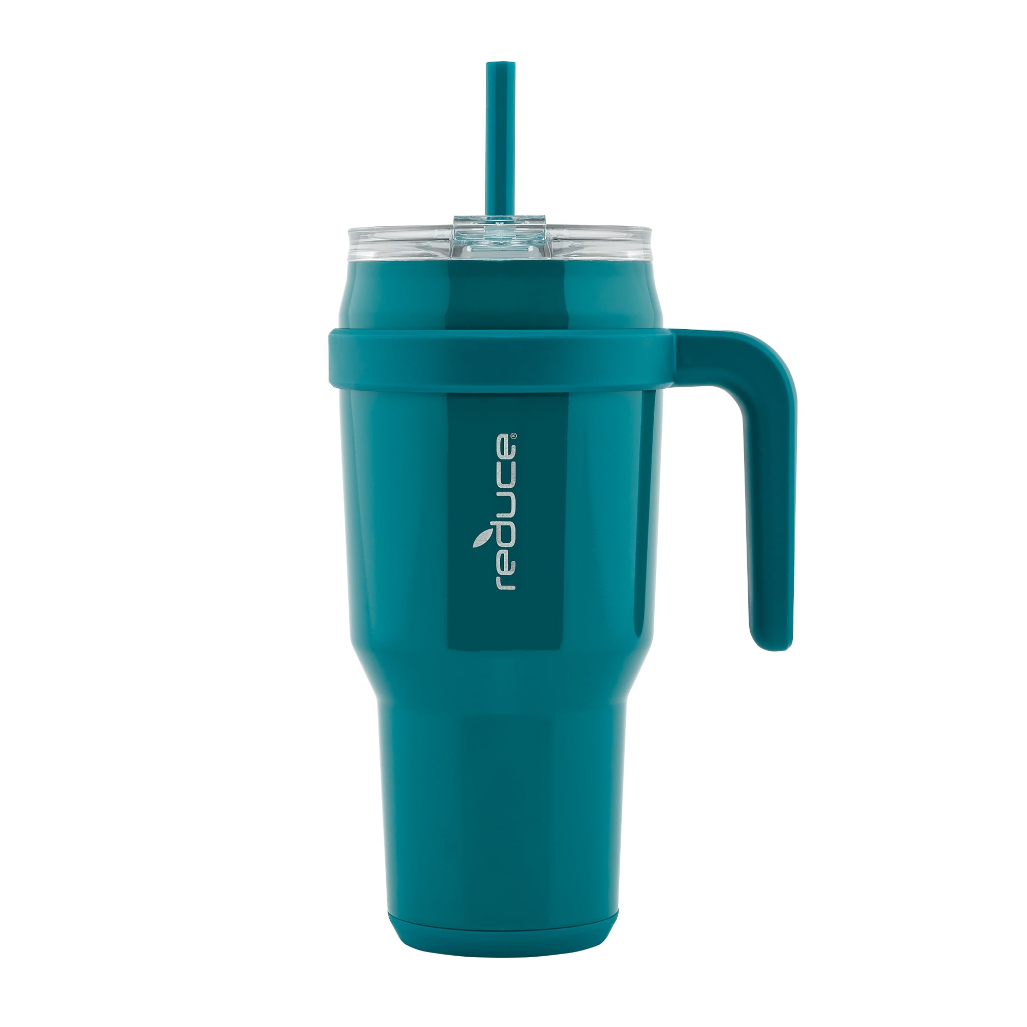 Reduce Vacuum Insulated Stainless Steel Cold1 Mug with Lid, Straw, & Handle Everglade, 40 oz