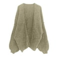 thumbnail image 5 of Women's Oversized Solid Batwing Sleeve Cardigan Open Front Knit Sweater Long Sleeve Lightweight Fall Winter Lounge Wear, 5 of 5