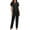 Black, variant on Leesechin Women's Sleepwear Set Loungewear Fashion Home Wear Pajamas Loungewear Two-Piece Suit Long Sleeve Pants Pajama Set Homewear