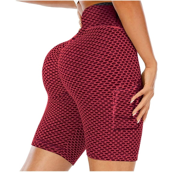 Puntoco Women'S Clearance Yoga Pants Workout Leggings Fitness Sports Runningpockets Leggings Yoga Pants Red