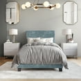 thumbnail image 6 of Castle Place Chic Corduroy Velvet Upholstered Twin Bed, Light Blue, 6 of 7