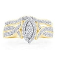 thumbnail image 2 of AFFY 0.50CT White Cubic Zirconia Wedding Bridal Ring Set in 14K Yellow Gold over Sterling Silver-6, 2 of 7