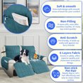 thumbnail image 3 of Hemvt 100% Waterproof Recliner Couch Covers 2 Seater, 1-Piece Washable Reclining Sofa Cover, Non-Slip Recliner Chair Cover with Pocket, Elastic Straps for Dogs, Pets, Blackish Green, 3 of 12