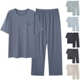 thumbnail image 5 of Summer Pajamas for Men 2 Piece Pant Sets Soft Cotton Comfortable Pjs Sleepwear Pockets Home Suits Loose Fit, 5 of 5