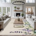 thumbnail image 4 of Area Rug 60×96in, Purple Lavender Pastoral Flower Floor Carpet Living Room Rug, Summer Wild Flower Non-Slip Welcome Mat Indoor Rugs for Bedroom Dining Room, 4 of 9