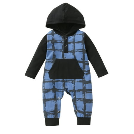 

Sales Honeeladyy Fall Winter Newborn Infant Baby Girls Boys One Piece Long Sleeve Plaid Print Hoodie Romper Clothes Jumpsuit Back to School