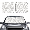 thumbnail image 2 of Balery 2 Piece Hand Drawn Rabbit Car Windshield Sun Shade|Foldable Front Windshield Shade for Car Front Window for Most Sedans SUV Truck-Large, 2 of 7