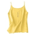 thumbnail image 4 of Breezora Women's Cotton Linen Spaghetti Strap Tank Top Sleeveless Loose Fit Casual With Decorative Button For Summer Vacation, 4 of 9