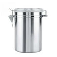 thumbnail image 1 of Bote de acero inoxidable con cierre hermético para alimentos - Diseño de hebilla hermética, gran capacidad y elegante acabado, para almacenar leche en polvo, café y té, 1 of 2
