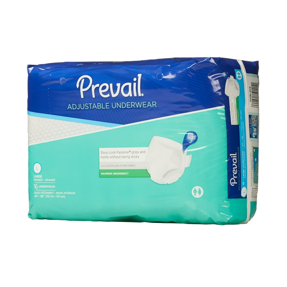 Prevail Adjustable Disposable Underwear Pull On with Refastenable Tabs