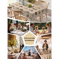 thumbnail image 5 of Ocean Fishhooks Table Cloth, Waterproof Tablecloth for Square Tables, Vintage Coastal Fishing Pattern Brown Reusable Washable Fabric Table Cover for Restaurant Kitchen Dining Tables 54"x54", 5 of 9