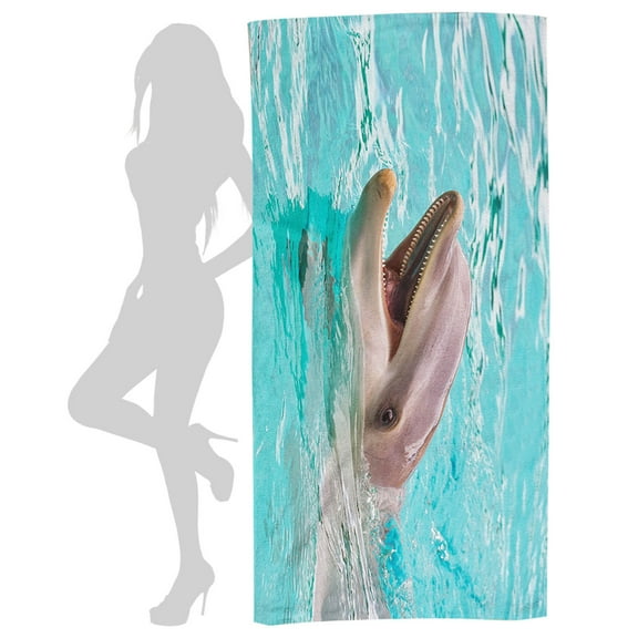 LACKUST 3D Dolphin Beach Towel, Multipurpose & Durable, 29x59in